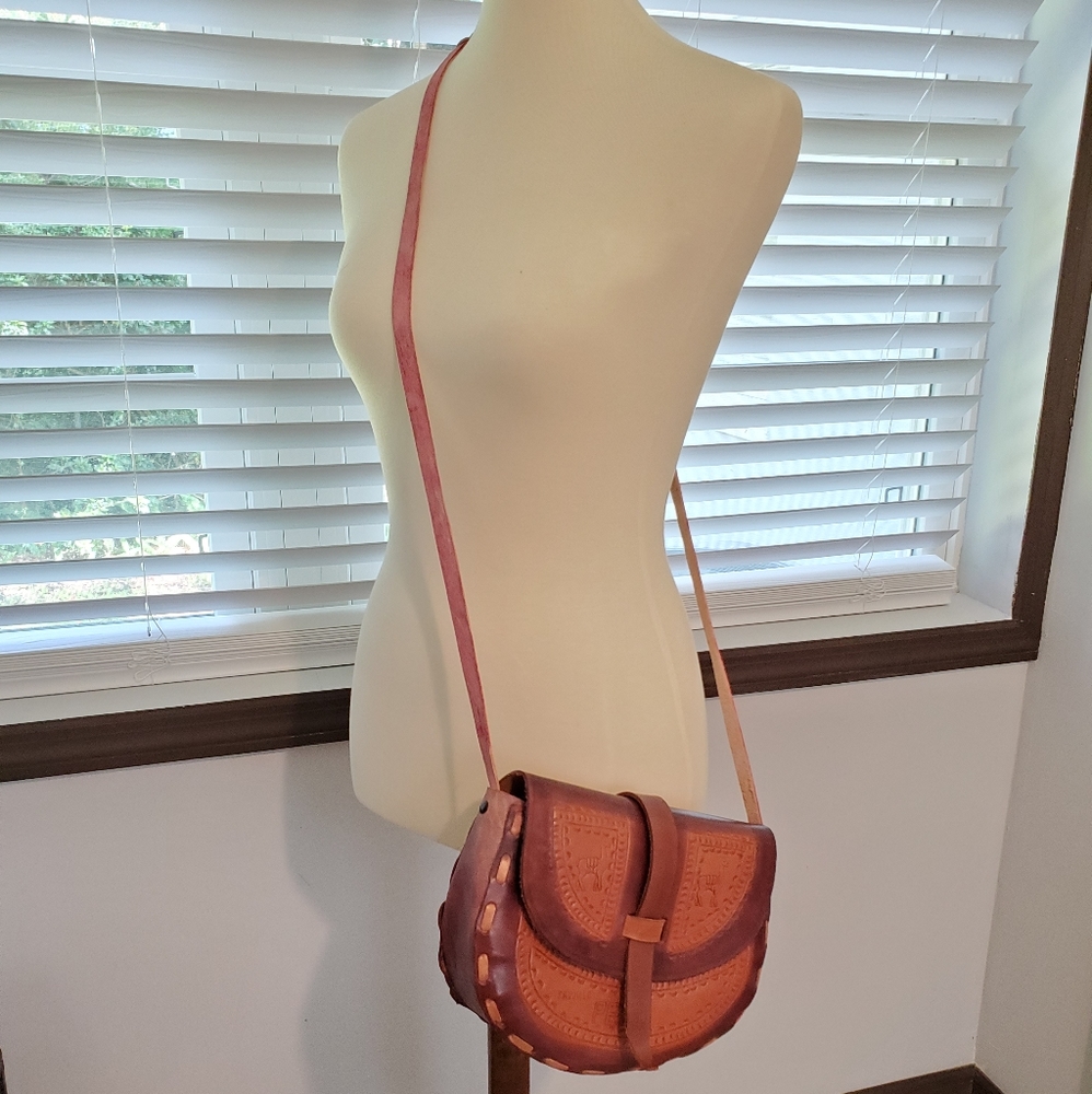 Hand made leather cross body